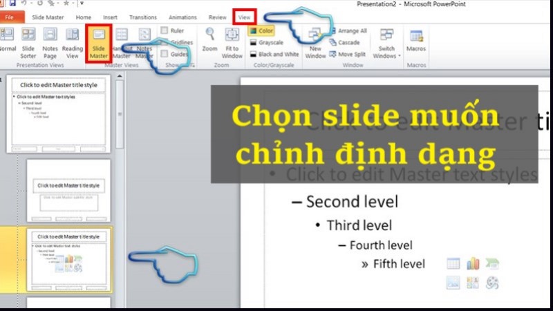 chỉnh slide master trong powerpoint