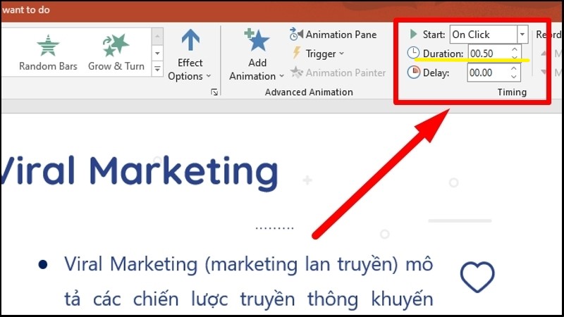 duration trong powerpoint là gì