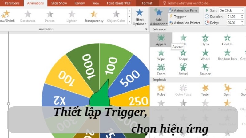 trigger trong powerpoint 