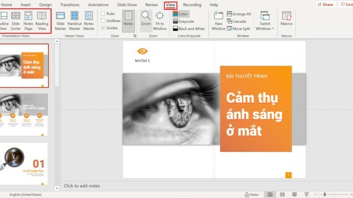 Cách truy cập các chế độ trình chiếu powerpoint