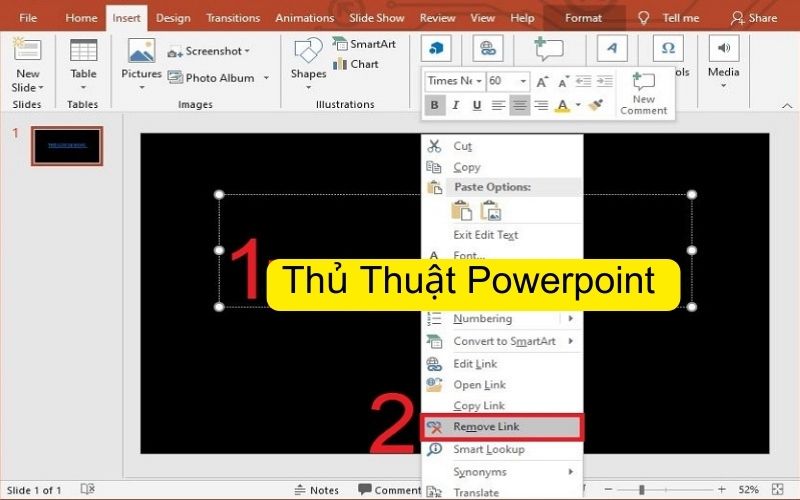 tắt gạch chân đỏ trong powerpoint