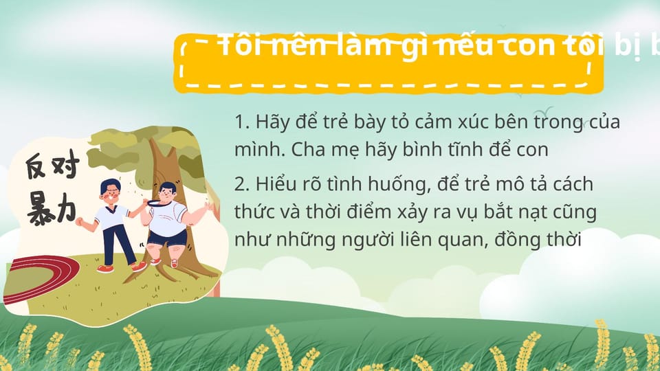 hình nền Powerpoint bạo lực học đường với màu sắc bắt mắt