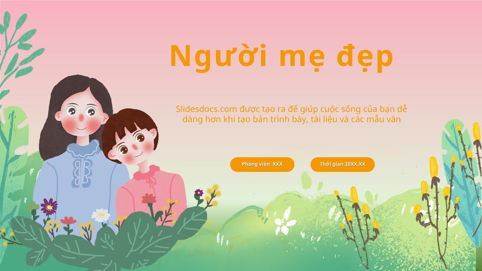 hình nền Powerpoint mẹ con